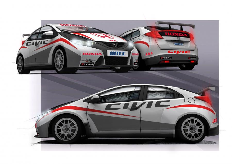  Honda Civic WTCC Drawings 2012 года  (фото 4 из 5)